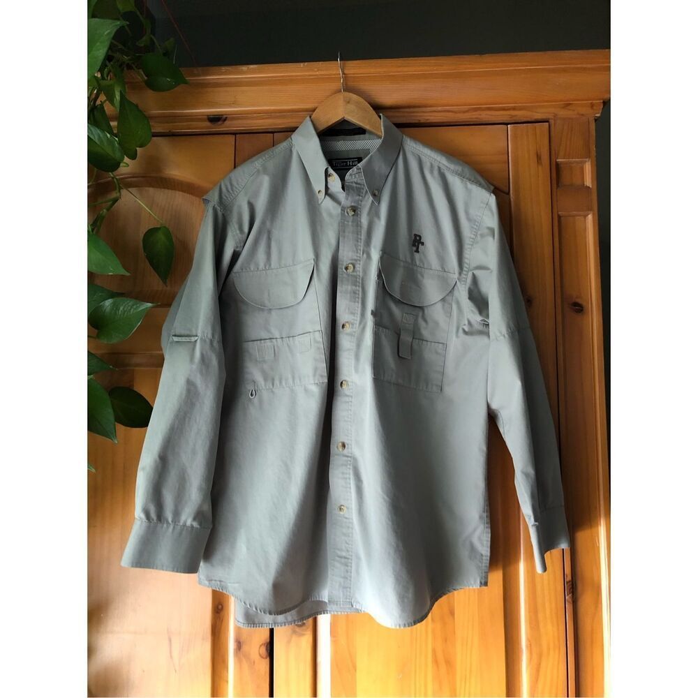 Tiger Hill Fishing Shirt L Sage Green Performance Poplin Vent